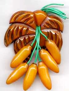 BP68 bakelite bananas charm pin